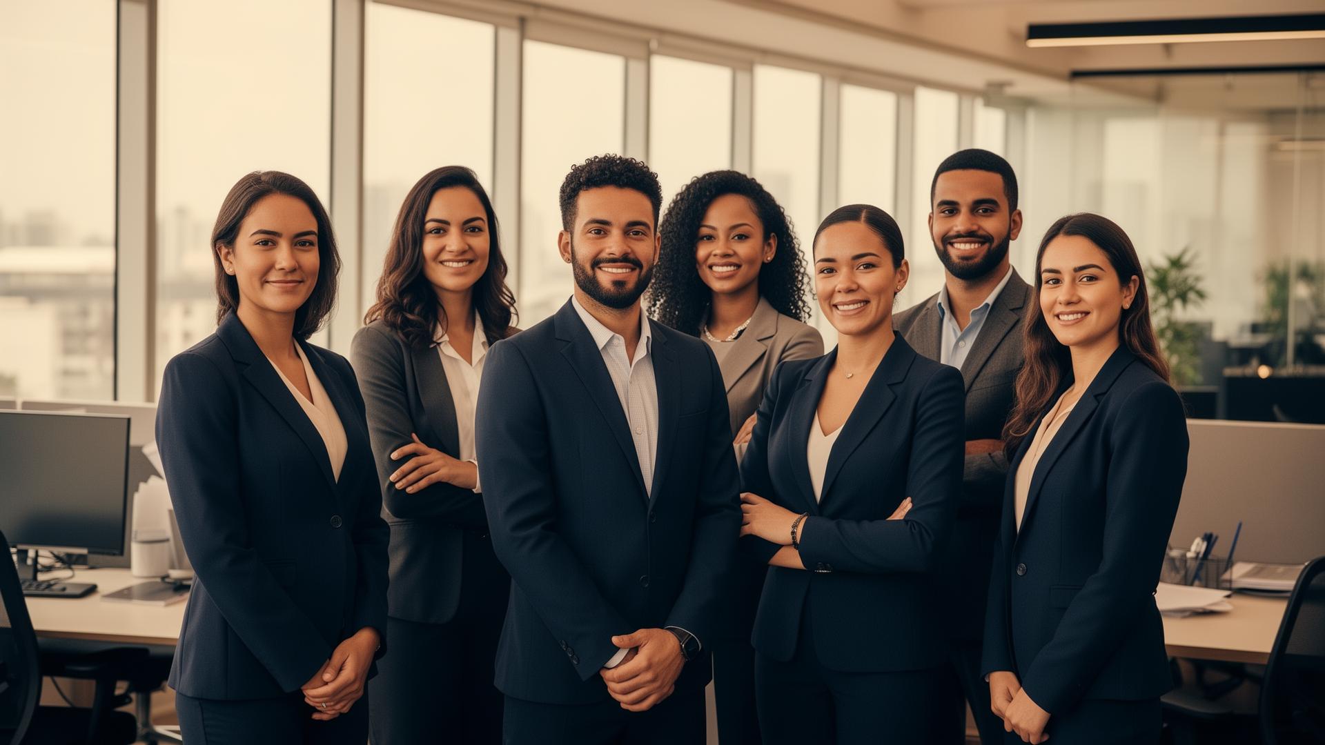 Equipe Lucroo em escritório corporativo